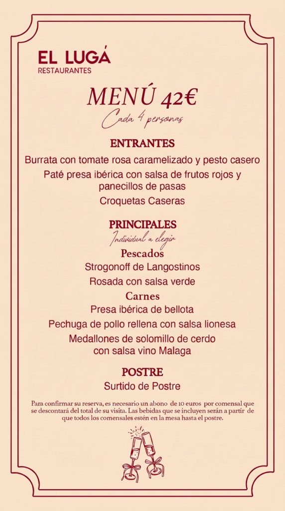 menu de celebraciones el luga